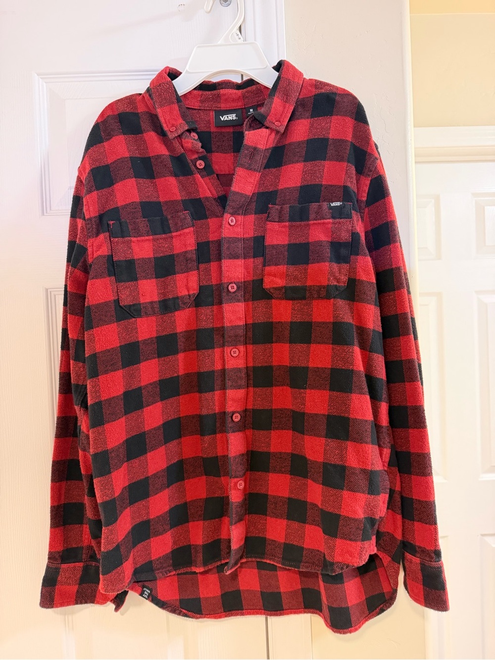 Vans Red and Black Buffalo Plaid Button-Up Shirt